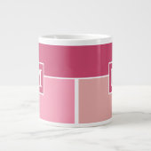 Brede Feminine Stripes met monogram Grote Koffiekop (Voorkant)