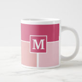 Brede Feminine Stripes met monogram Grote Koffiekop (Rechts)