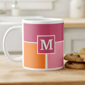 Brede Feminine Stripes met monogram Grote Koffiekop