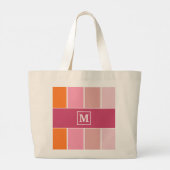 Brede Feminine Stripes met monogram Grote Tote Bag (Achterkant)