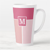 Brede Feminine Stripes met monogram Latte Mok (Rechts)