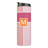 Brede Feminine Stripes met monogram Thermosbeker (Geroteerd rechts)