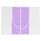 Brede gestippelde lichte Paarse renbanen op wit Groot Cadeauzakje (Achterkant)