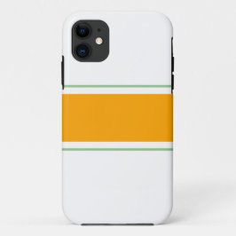 Brede Gouden Gele Sage Racing Stripes op Wit Case-Mate iPhone Case