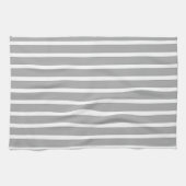 Brede Grijze Witte Strepen Theedoek (Horizontaal)