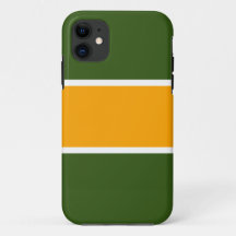 Brede heldergele witte strepen op bosgroen