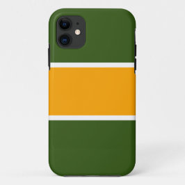 Brede heldergele witte strepen op bosgroen Case-Mate iPhone case