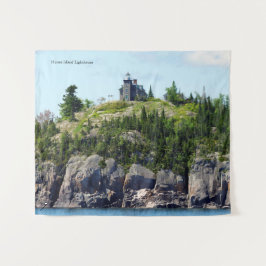 Brede hoek van de vuurtoren van Huron Island Wandkleed