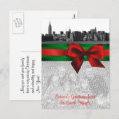 Brede Horizon NYC Geëtst Kerstmis van BW Uw Foto Feestdagenkaart (Voorkant / Achterkant)