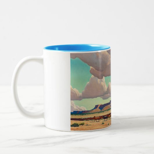 Brede landen van de Navajo door Maynard Dixon Tweekleurige Koffiemok (Links)