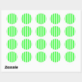 Brede limoen strepen ronde sticker (Vel)