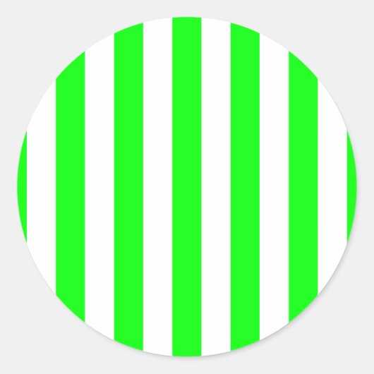Brede limoen strepen ronde sticker (Voorkant)