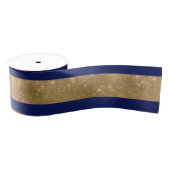 Brede marine en goudlint grosgrain lint (Spoel)