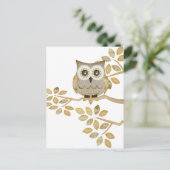 Brede ogen Owl in bomen Briefkaart (Staand voorkant)