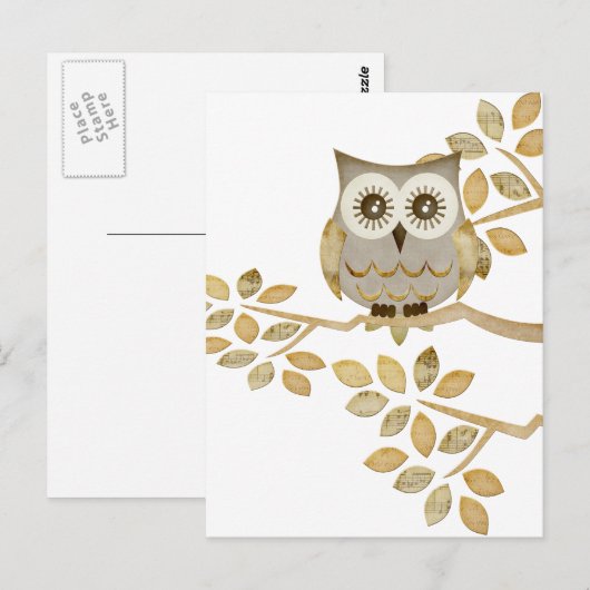 Brede ogen Owl in bomen Briefkaart (Voorkant / Achterkant)