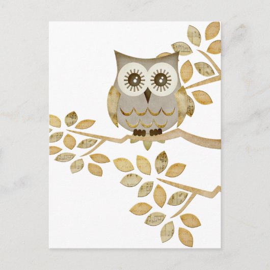 Brede ogen Owl in bomen Briefkaart (Voorkant)