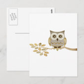 Brede ogen Owl in bomen Briefkaart (Voorkant / Achterkant)