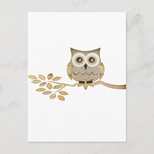 Brede ogen Owl in bomen Briefkaart (Voorkant)