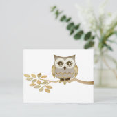 Brede ogen Owl in bomen Briefkaart (Staand voorkant)