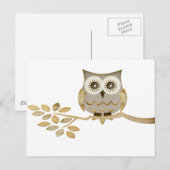 Brede ogen Owl in bomen Briefkaart (Voorkant / Achterkant)