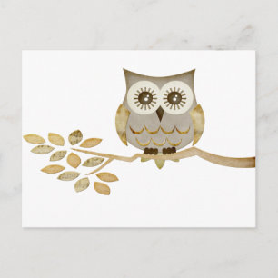 Brede ogen Owl in bomen Briefkaart