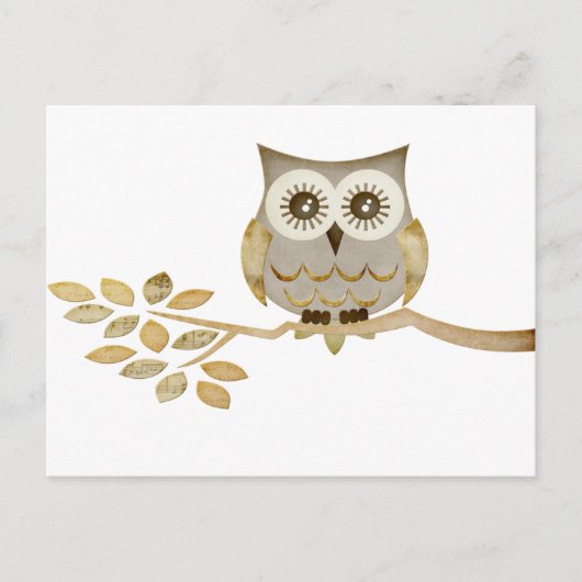 Brede ogen Owl in bomen Briefkaart (Voorkant)