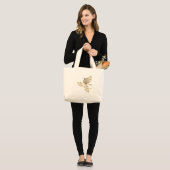 Brede ogen Owl in bomen Grote Tote Bag (Voorkant (model))