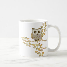 Brede ogen Owl in bomen Koffiemok
