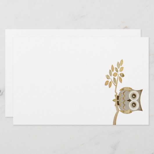 Brede ogen Owl in boomkraam Briefpapier (Voorkant / Achterkant)