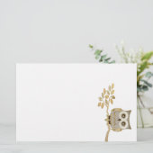 Brede ogen Owl in boomkraam Briefpapier (Staand voorkant)