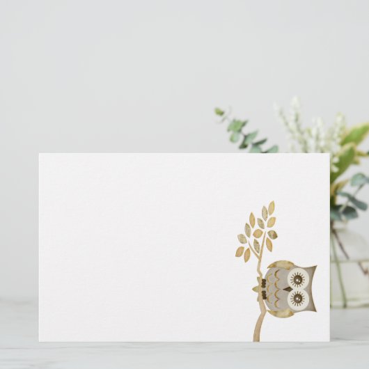 Brede ogen Owl in boomkraam Briefpapier (Staand voorkant)