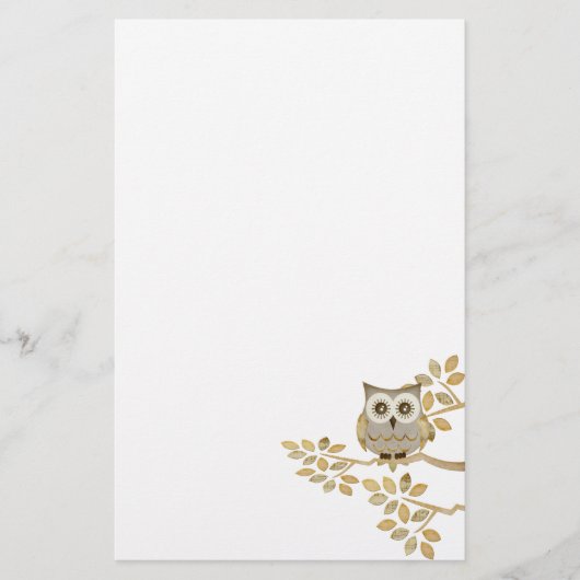 Brede ogen Owl in boomkraam Briefpapier (Voorkant)