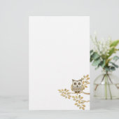 Brede ogen Owl in boomkraam Briefpapier (Staand voorkant)