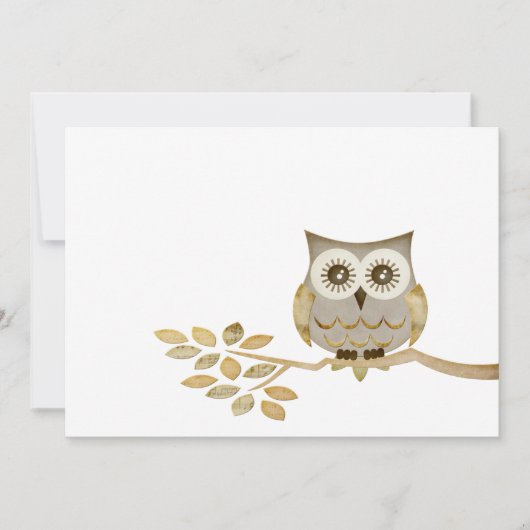 Brede ogen Owl in boomuitnodiging Kaart (Voorkant)
