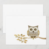 Brede ogen Owl in boomuitnodiging Kaart (Voorkant / Achterkant)