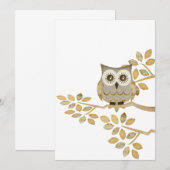 Brede ogen Owl in boomuitnodiging Kaart (Voorkant / Achterkant)