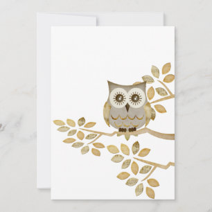 Brede ogen Owl in boomuitnodiging Kaart