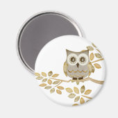 Brede ogen Owl in de boom Magneet (Voorkant / Achterkant)