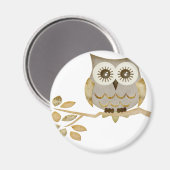 Brede ogen Owl in de boom Magneet (Voorkant / Achterkant)