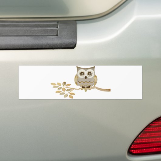 Brede ogen Owl in de Bumpersticker van de bomen (Op auto)