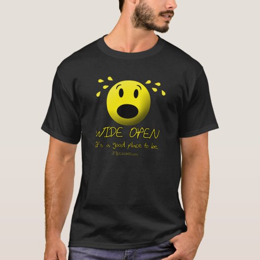 Brede open motorfiets Donkere teelroos T-shirt (Voorkant)