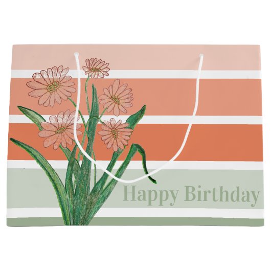 Brede pastelstreep groot cadeauzakje (Voorkant)