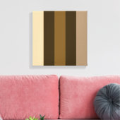 Brede Retro Kleur Verticale Strepen Crème/Bruins Canvas Afdruk (Insitu (Woonkamer))