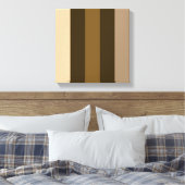 Brede Retro Kleur Verticale Strepen Crème/Bruins Canvas Afdruk (Insitu (Slaapkamer))