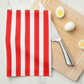 Brede Rode Witte Strepen Theedoek (Quarter Fold)