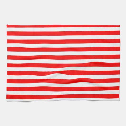 Brede Rode Witte Strepen Theedoek (Horizontaal)