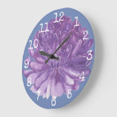 Brede Round Clock "Lavender Flower" Grote Klok (Hoek)