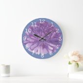 Brede Round Clock "Lavender Flower" Grote Klok (Huis)