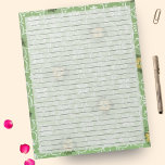 Brede Ruled Retro 60s Groene Vintage uit de midden Notitieblok<br><div class="desc">Breed Notitieblok - Standaardpagina's voor Letter-formaat - 8, 5 x 11 inch met zwarte regels op elke pagina voor eenvoudig schrijven - Eén Notitieboek met ronde openingen - Dit ontwerp is voorzien van een retro uit de 1960s groene bloemen uit de midden eeuw met  behang op een getextureerde roomachtergrond.</div>