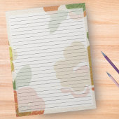 Brede Ruled Retro Flowers Mid Century  Notitieblok